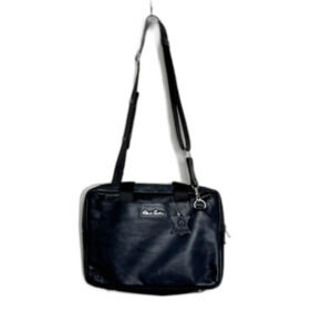 Robert Graham Midnight Blue/Black Leather Suerat Laptop Messenger Bag